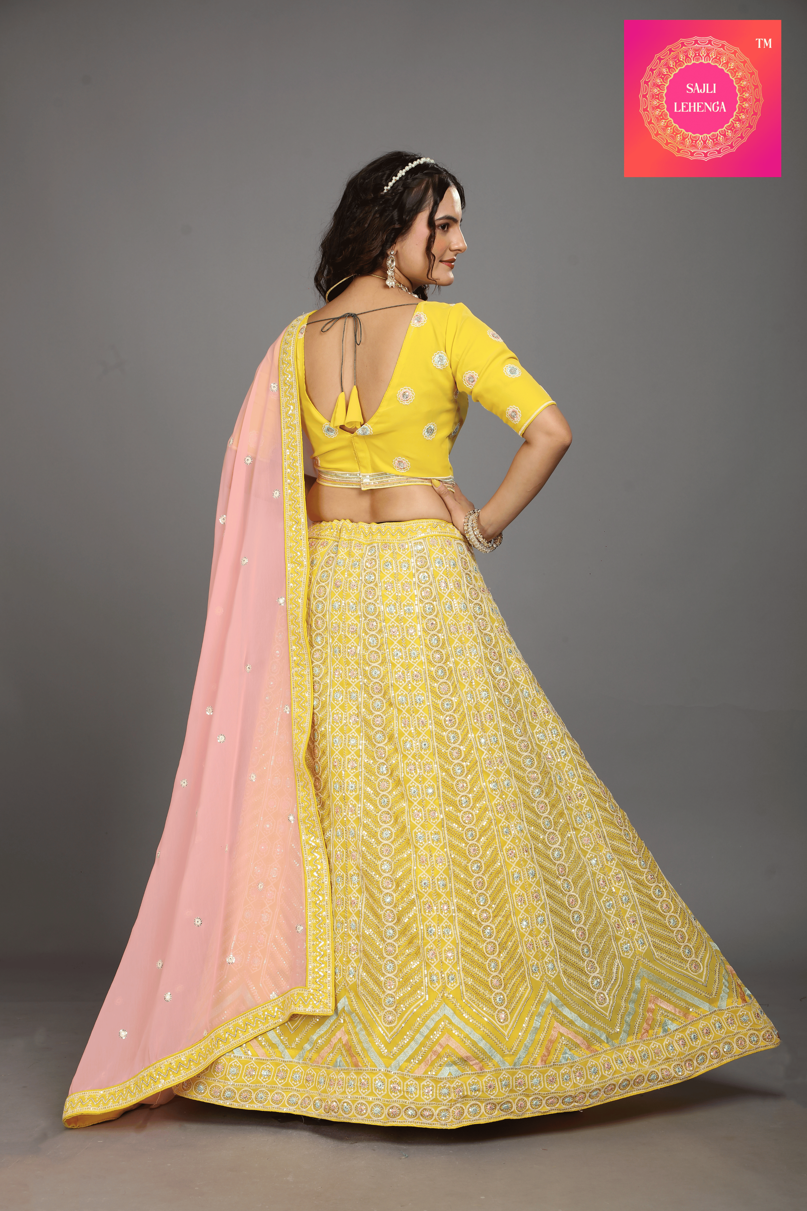 Sajli Yellow Georgette Embroidery Work Lehenga Choli S9