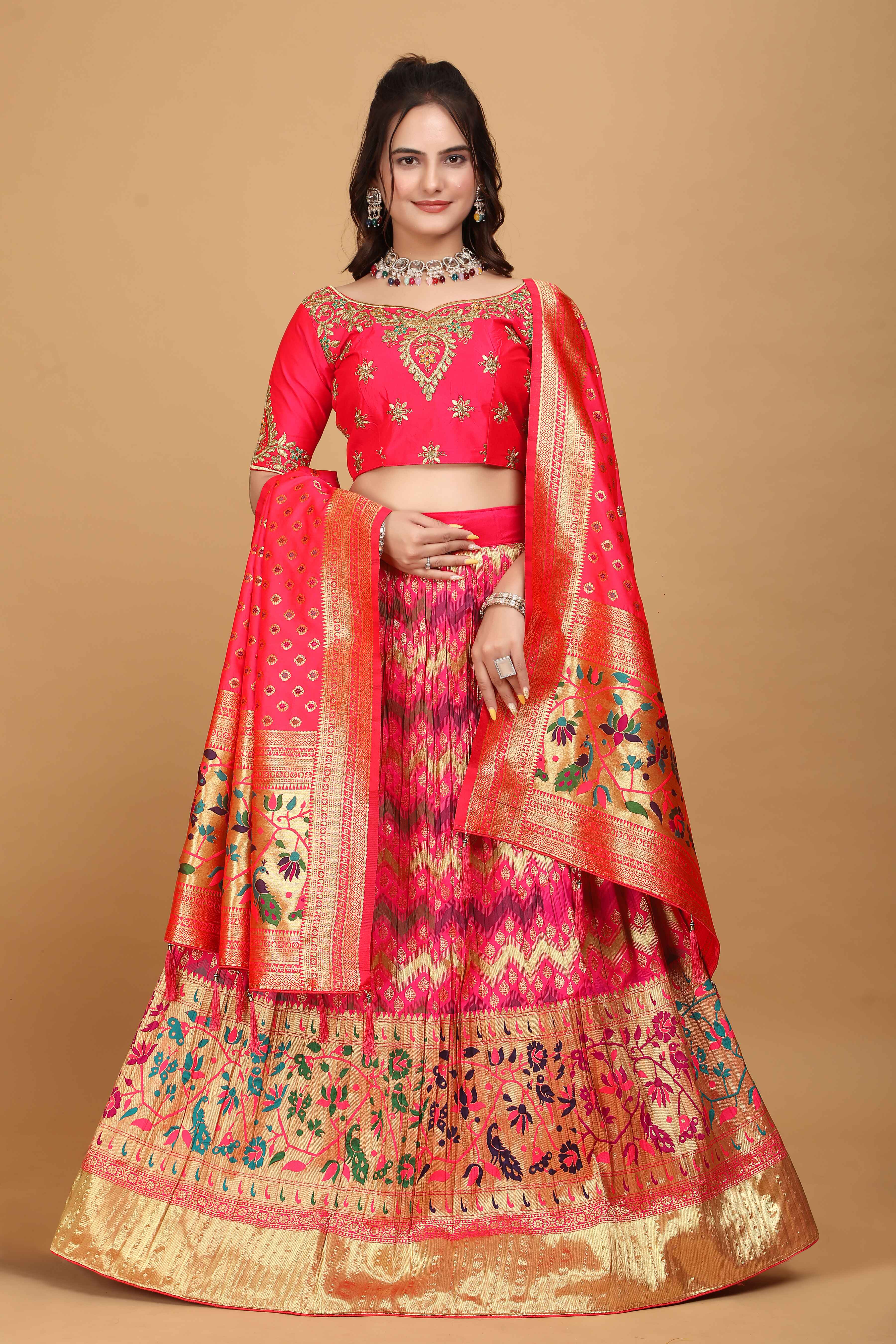 Sajli Rani Banarasi Peacock Design Lehenga Choli S31