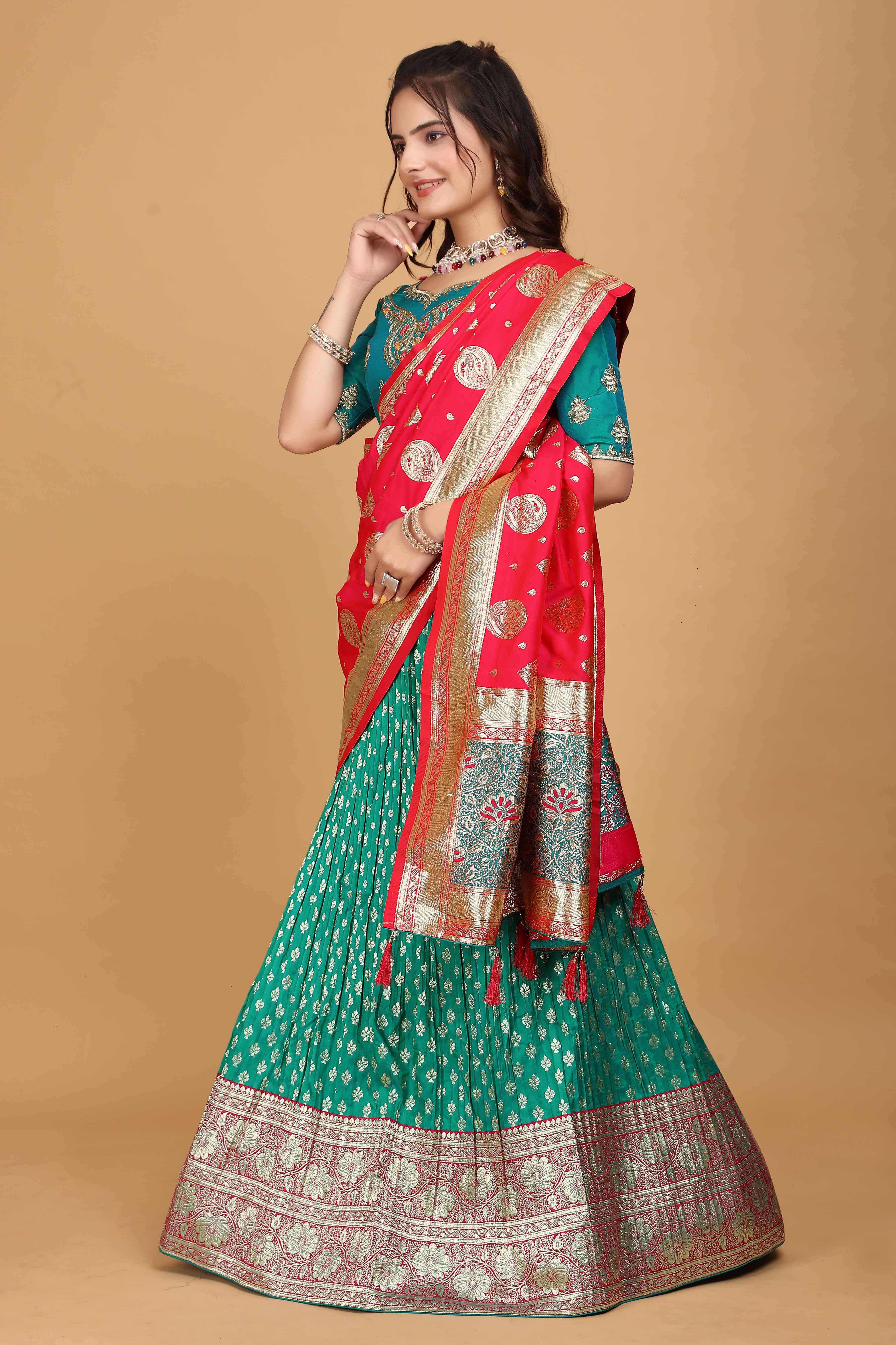 Sajli Rama and Rani Banarasi Lehenga Choli S33